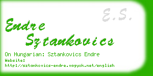 endre sztankovics business card